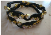 Pulseira Duo Strass Preto